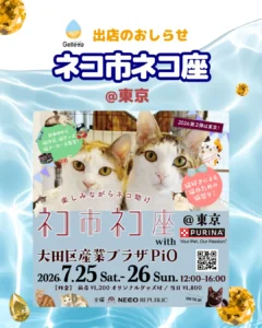 愛猫の水分補給を支える“食べるお水”「Gelletta®(ジュレッタ)」、日本最大級の猫助けフェス「2026年ネコ市ネコ座 withピュリナ @東京」へ出店決定!